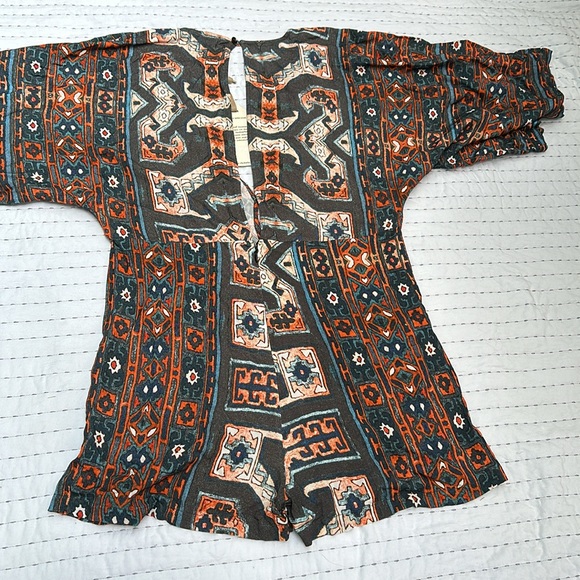 Cleobella Romper One Piece Aztec  Medium NWT Short Indie Hippie Boho - Picture 11 of 16